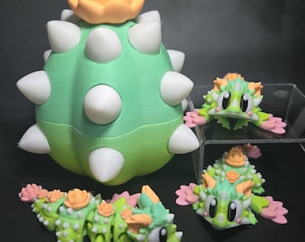 Cactus Bloom Mini Dragon by 3DGOB + Egg or Baby Addon - Etsy