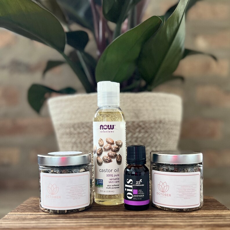 The Fibroid Care Box Contains Amethyst Blend Tea and Yoni Steam for