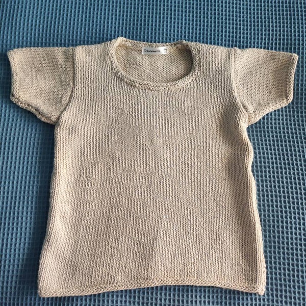 Pull manches courtes fille 7/8 ans en coton