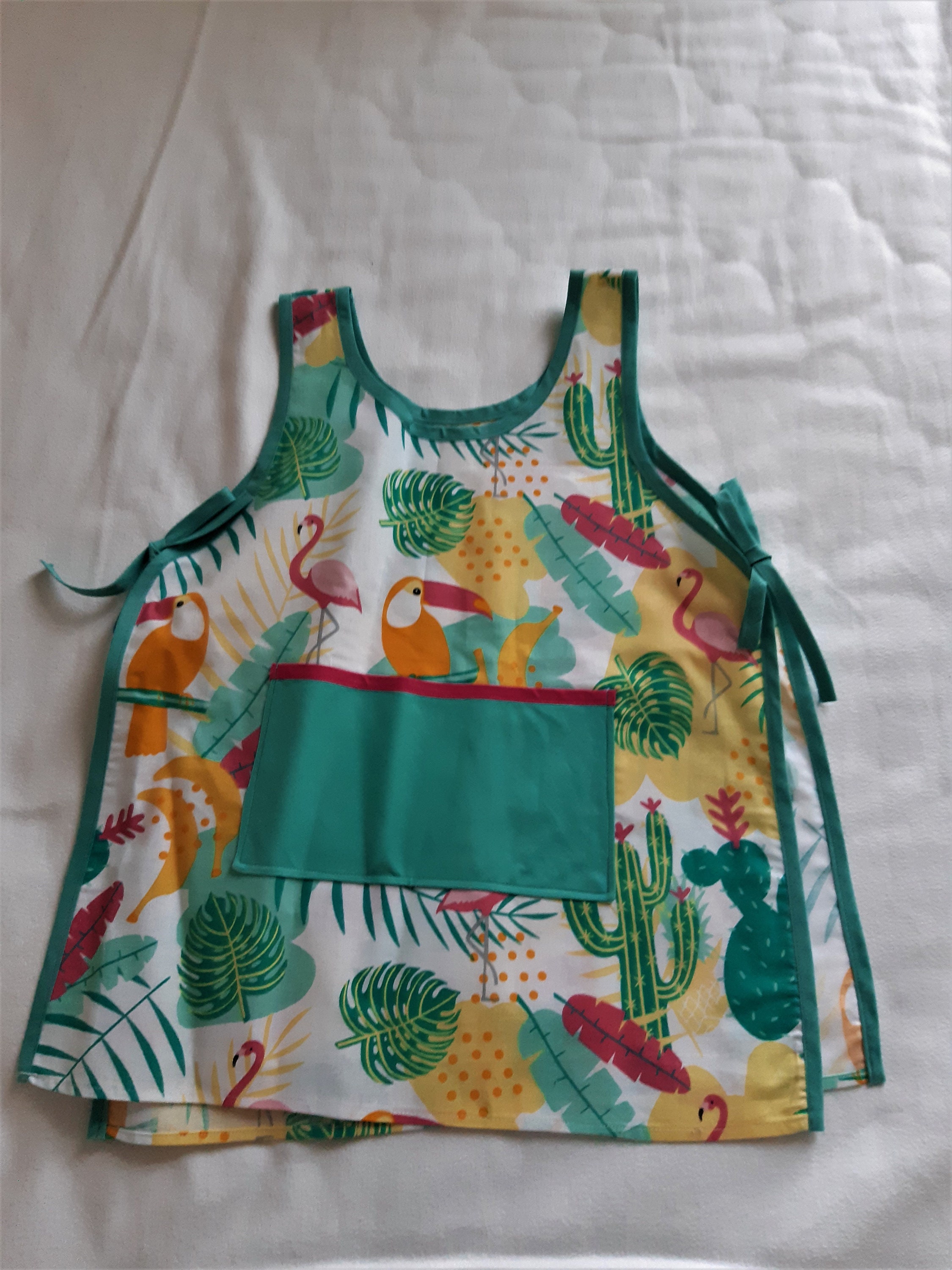 Tablier Chasuble Pour Enfant, Imprimé Tropical