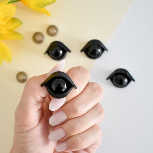 Black Safety Eyes With Lashes Plastic Doll / Amigurumi Eyes Etsy