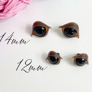 Black Safety Eyes with Brown Eyelids