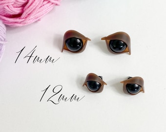 Black Safety Eyes with Brown Eyelids