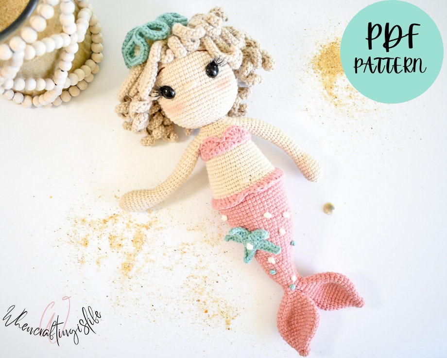 39 Mermaid Crochet Patterns: Amigurumi Dolls, Pocket Mermaids, and Creative Sea-Inspired... 18 Crochet Pattern Maddie the Mermaid