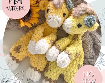 CROCHET PATTERN - Georgia the Giraffe Lovey / No Sew