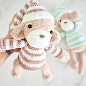 CROCHET PATTERN Moe the sleepy Monkey image 2