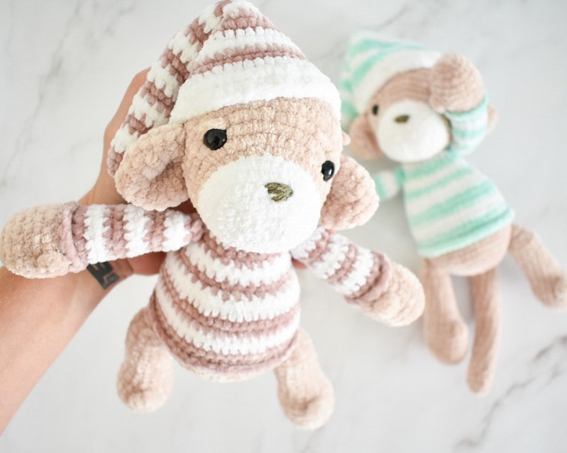 CROCHET PATTERN Moe the sleepy Monkey image 2