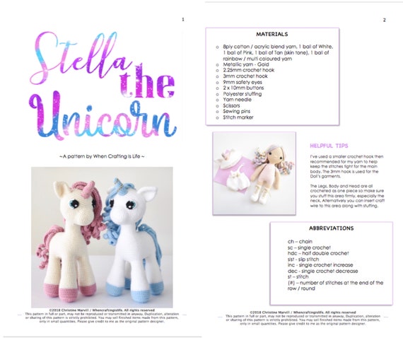 PATTERN BUNDLE Bonnie the Bunny Doll Lulu the Lamb Child Stella the Unicorn Girl