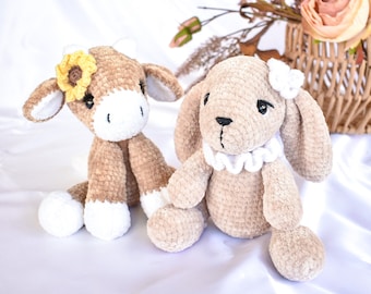 PATTERN BUNDLE - Colbie the Cow and Buttercup the Bunny