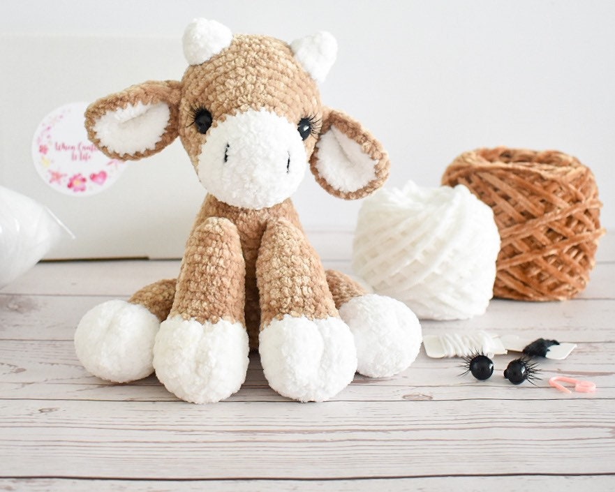 Cute Bubble Bath Cow Crochet Kit Super Soft Crochet Cow 