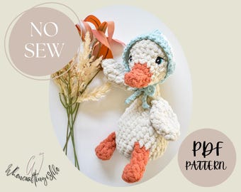 CROCHET PATTERN - Dally the Duck Lovey / No Sew Amigurumi