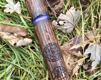 Magic Circle Wizard Staff Handmade Solid Oak Sturdy Quarterstaff