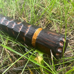 Hand Painted Walking Stick Sturdy Solid Oak Staff Hand Carved Dragon Scale Design Staff Hiking Outdoors Walking Stick Wanderer Unique Gift