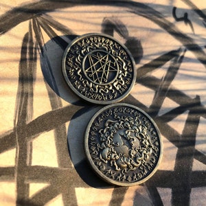 5 x Yog-Sothoth Lovecraft Inspired Coins Antiqued