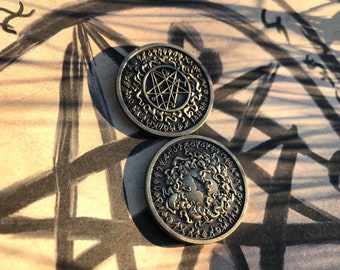 5 x Yog-Sothoth Lovecraft Inspired Coins Antiqued