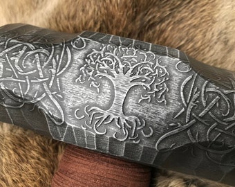 Tree Of Life Hammer Engraved Yggdrasil and Celtic Knots Viking Pagan Gift