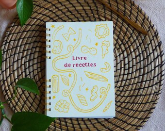 A5 recipe book "Pasta" - Original linocut - 25 recipe pages