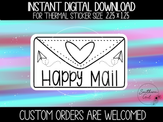 Happy Mail Thermal Sticker PNG Download