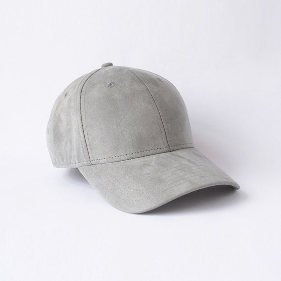 gray suede baseball cap