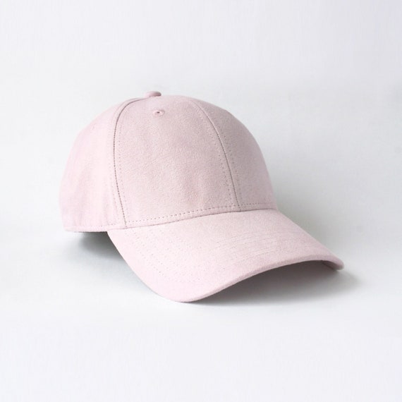 pink suede baseball cap