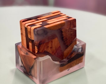 Wooden Coaster Set Etsy