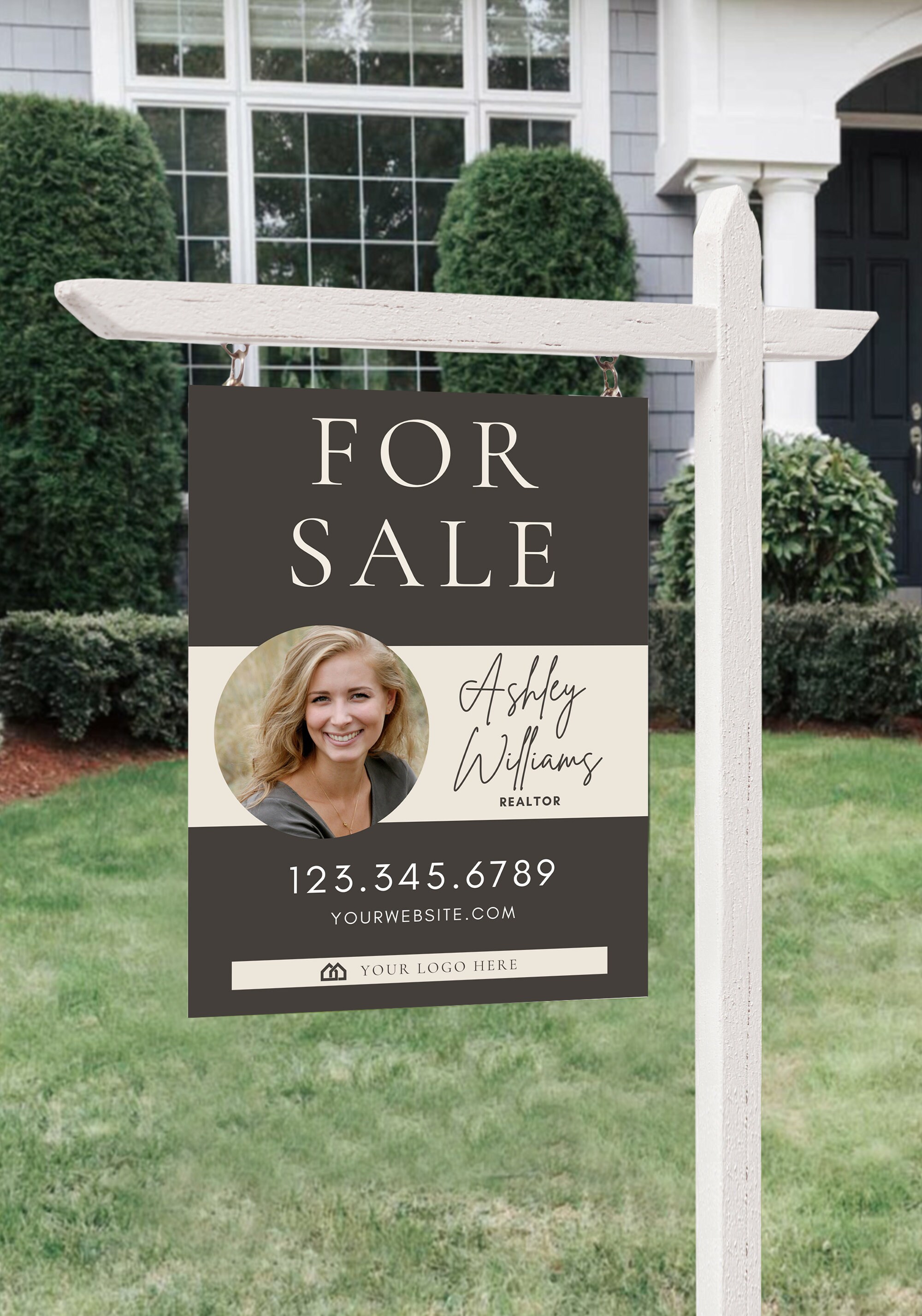 Real Estate Yard Sign Template Canva Template Realtor for Etsy