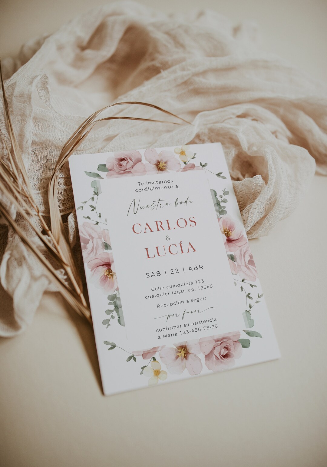 Plantilla De Invitaciones Para Boda En Español, Wedding Invitation ...