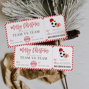 Special delivery from the North pole gustom, football ticket template, football game surprise ticket, Santa gift sports ticket, 202x xmas