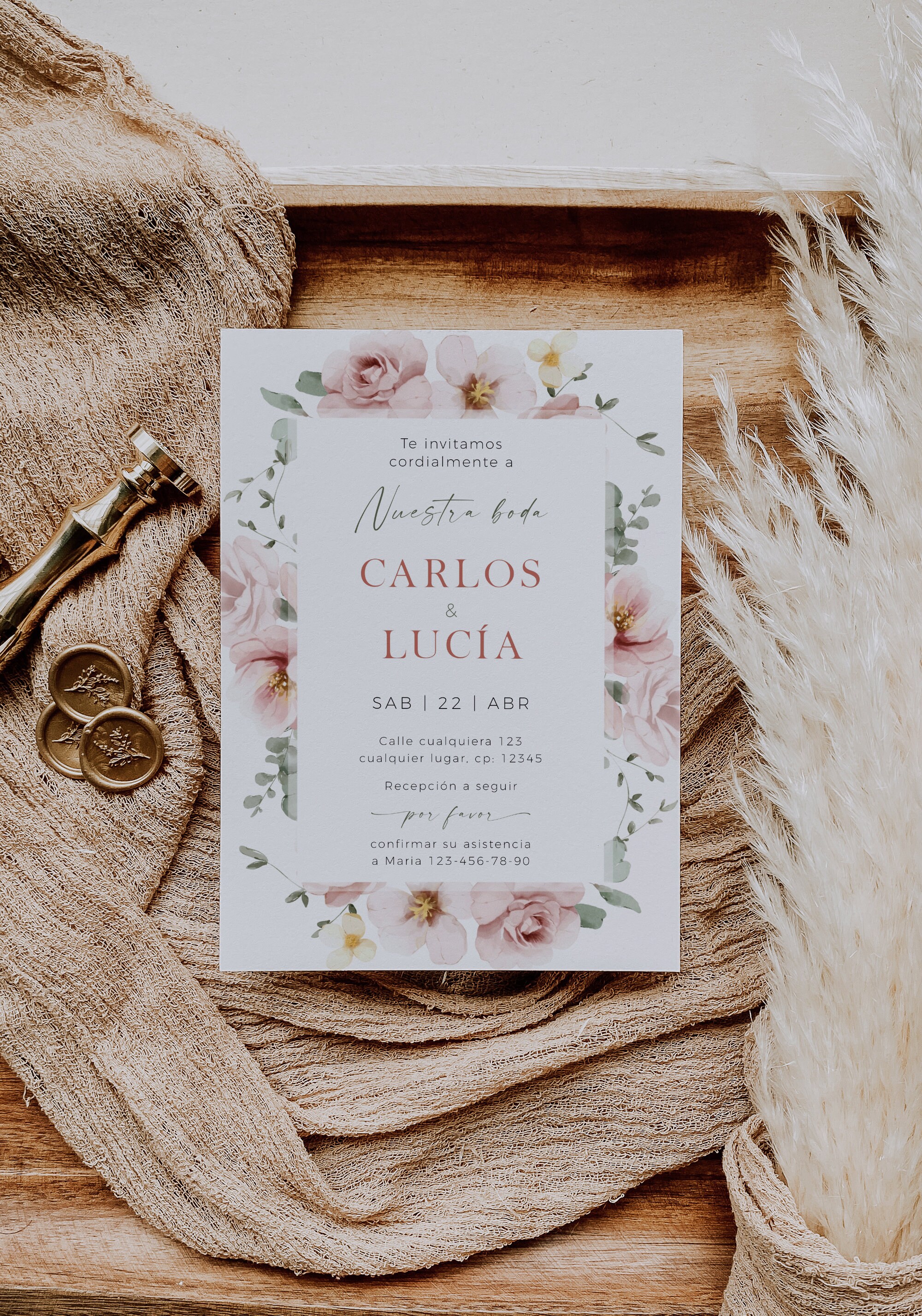 Plantilla De Invitaciones Para Boda En Español, Wedding Invitation ...