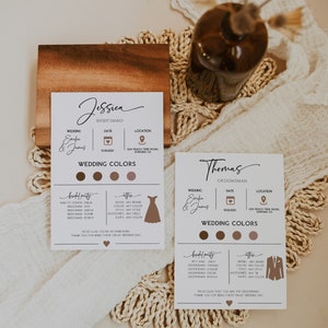 Bridesmaid info card template, minimal groomsmen infographic, wedding info card, bridal party info card, modern proposal info card -Cw002