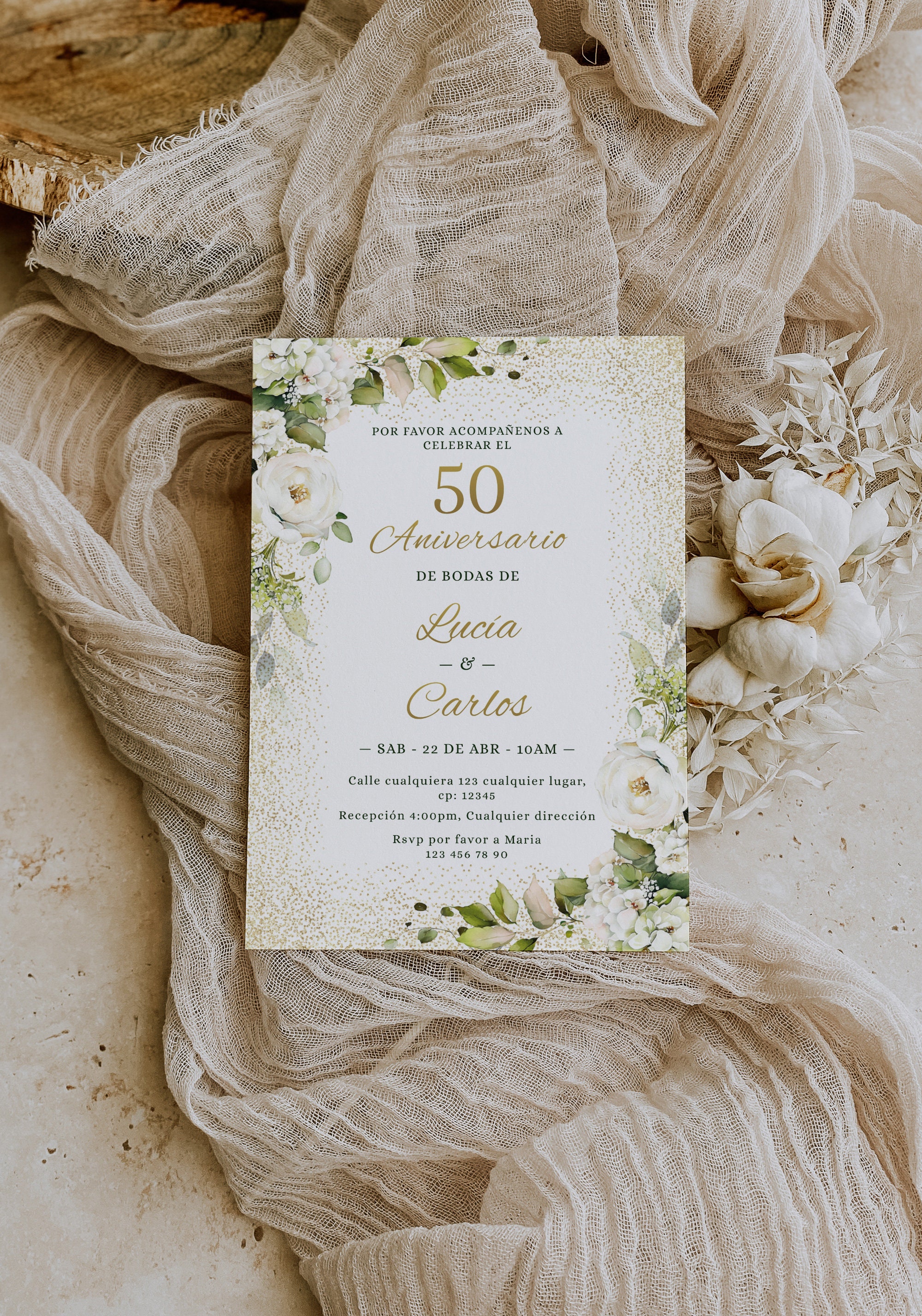 50th Wedding Anniversary Invitations Spanish Anniversary Wedding