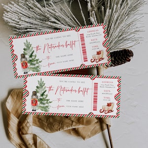 Christmas Nutcracker ballet event ticket template, ballet fake surprise ticket, custom Nutcracker play voucher, concert ticket, 2023xmas