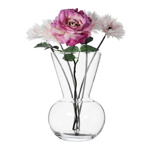 Large Glass Posy Vase: Handmade Floral Centerpiece (H30cm)