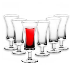Traditional Sherry Glasses Set: Short Stemmed Clear Drinkware, 50ml