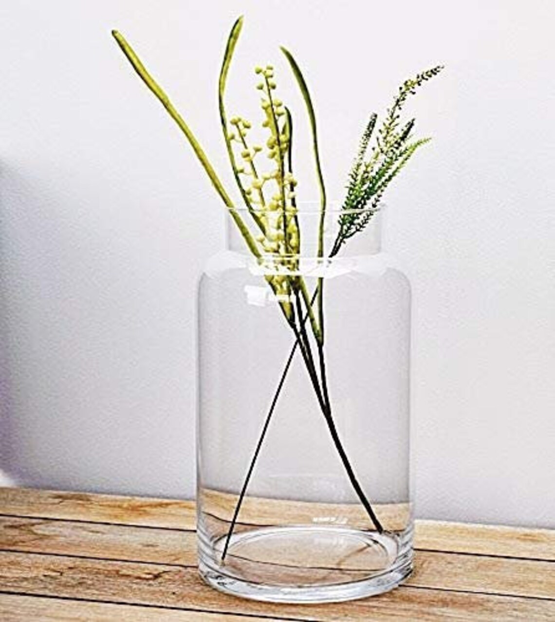 Large Hand Blown Bottle Glass Vase Round Vase 30 cm Cylinder Etsy