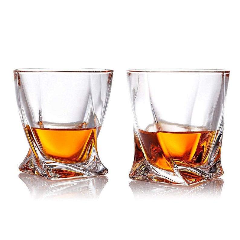 Crystal Glass Whisky Decanter 850ml & 2 Glass Tumblers 340ml Set image 4