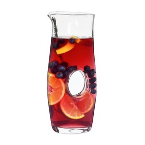 Handcrafted Glass Jug: Modern Hole Decanter, 1.2L Carafe