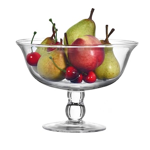Clear Glass Footed Trifle Bowl: Fruit & Dessert Display (1L)