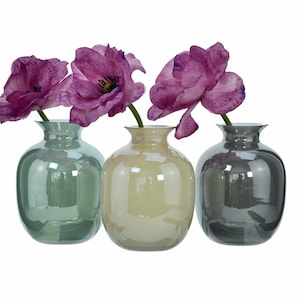 Vase - Pearlised Iridescent - Single Stem - Set of 3 - 12 cm tall