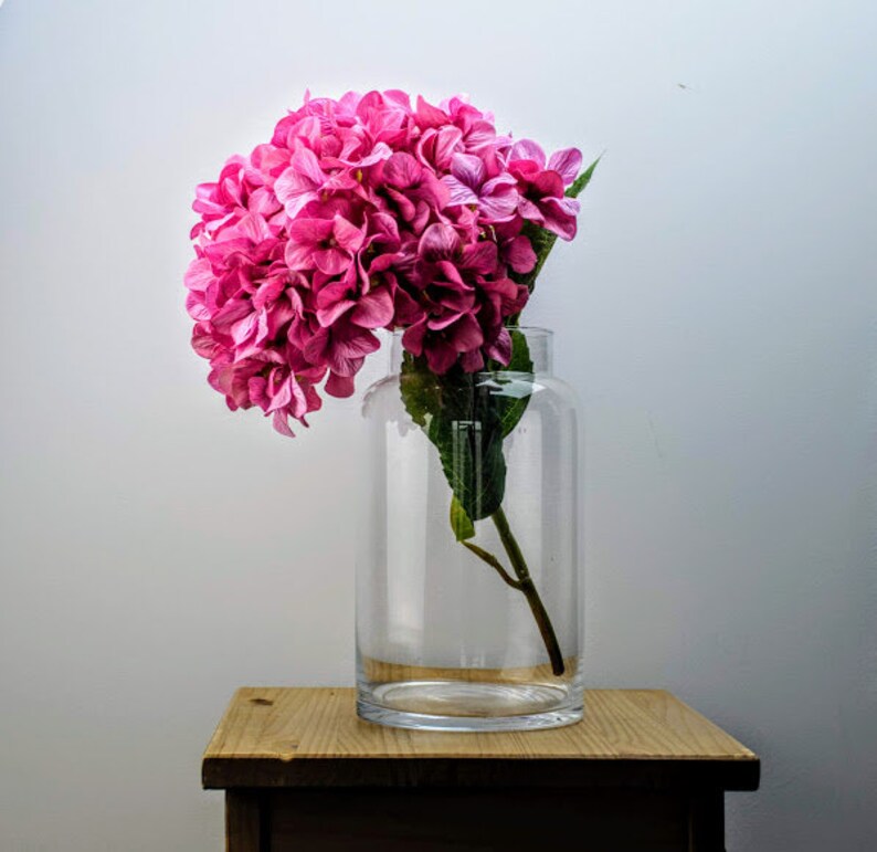 Large Hand Blown Bottle Glass Vase Round Vase 30 cm Cylinder Etsy