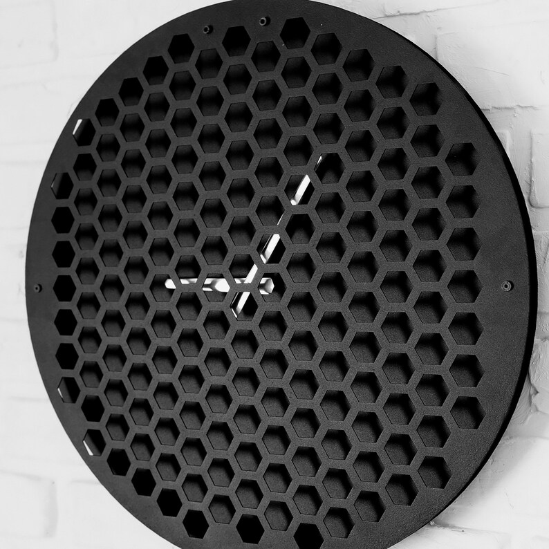 Silent 19 Inch Black Metal Unique Design Wall Clock, Medium Modern Wall