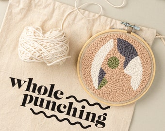 Beginner punch needle kit (petit pois, plant gift, craft kit, sustainable crafts)