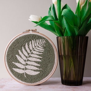 Beginner punch needle kit (fern, teacher gift, plant lover, eco friendly, craft gift)