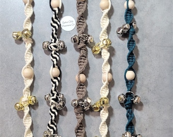 Campanas de macramé para entrenamiento de perros, estilo bohemio, para el baño de mascotas (31")