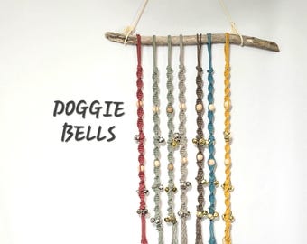 Campanas de macramé para cachorros: timbres bohemios para perros