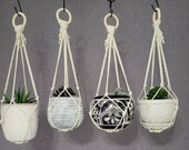 Simple No Tassel Macrame Plant Hanger, Boho Plant Hanger, Plant Hangers, Boho Decor, Boho Home, Minimalist Plant Hanger, Macrame Hanger