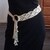 Ceinture Macramé Boho Réversible Blanc Et Marron Doré - Largeur 0,5 Pouce, Longueur 30 Pouces