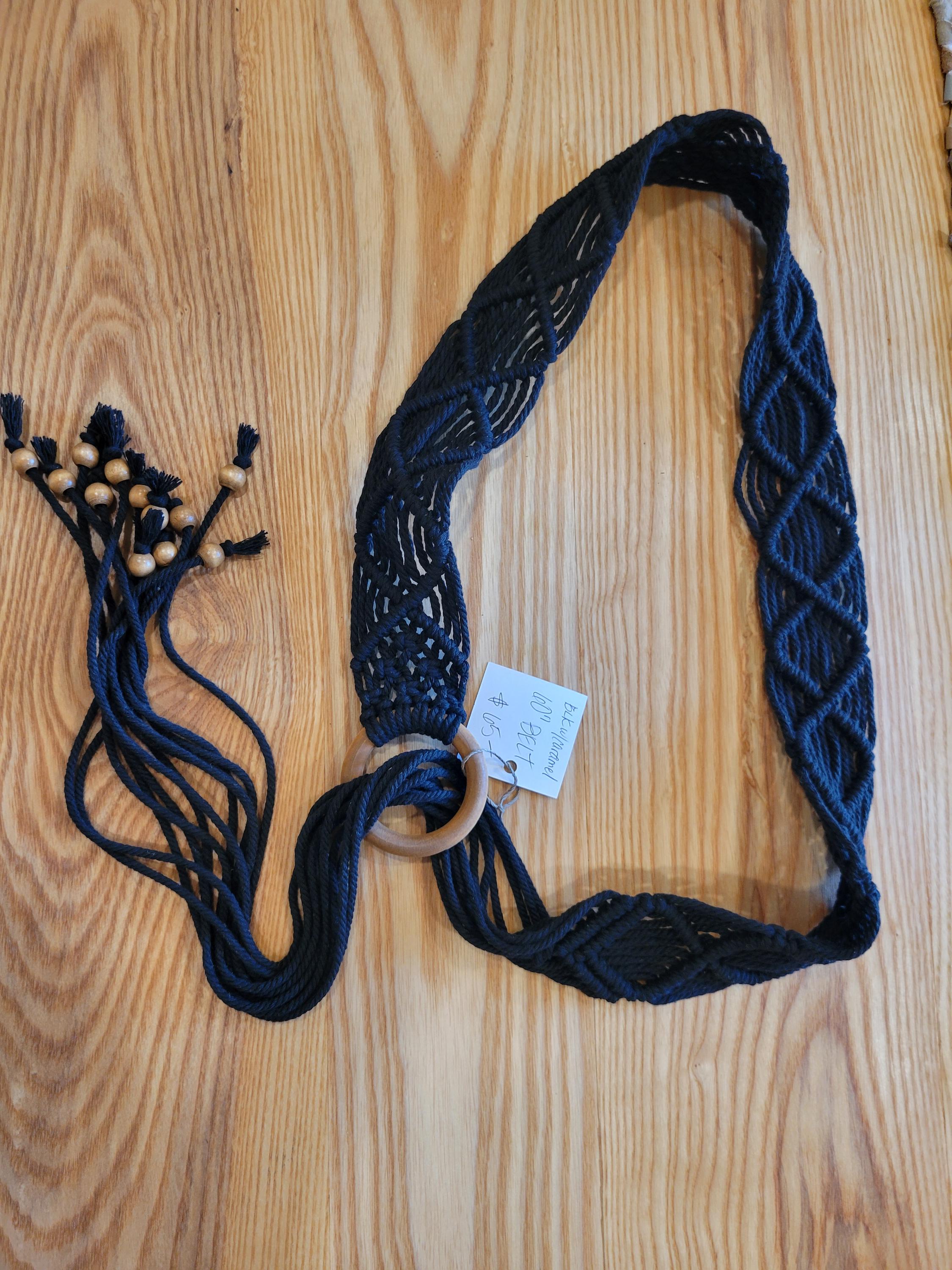 Boho Macrame Belt With Beads, Handmade Woven Belt - Etsy display picture 3