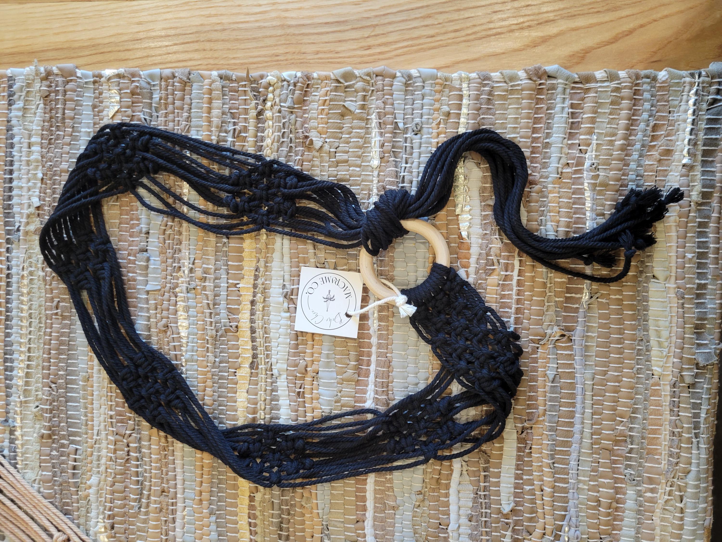 Handmade Macrame Boho Belt With Wood Ring - Etsy display picture 2