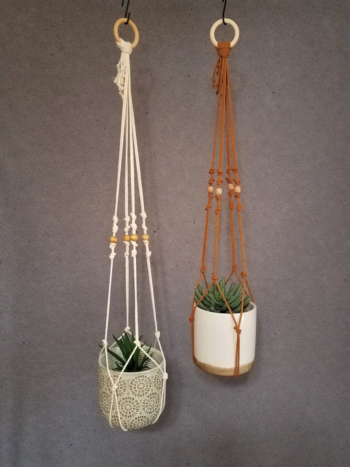 No Tassel Macrame Plant Hanger Simple Macrame Plant Hanger Etsy